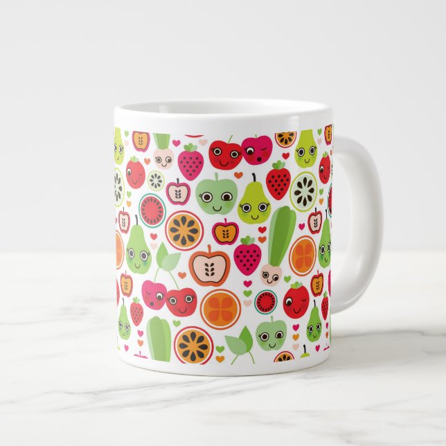 Frucht scherzt Illustrationsapfel Jumbo-Tasse (Vorderseite Rechts)