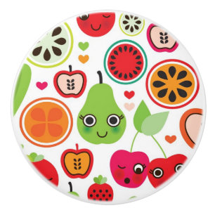 Frucht scherzt Illustrationsapfel Keramikknauf