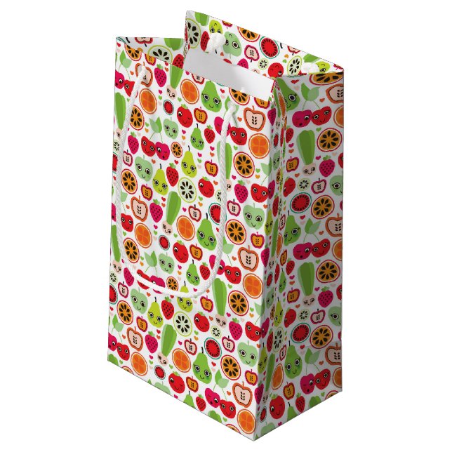 Frucht scherzt Illustrationsapfel Kleine Geschenktüte (Rückseite Schrägansicht)