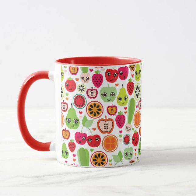 Frucht scherzt Illustrationsapfel Tasse (Links)