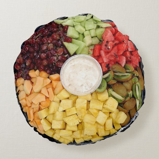 Frucht-Servierplatten-Kissen Rundes Kissen (Rückseite)