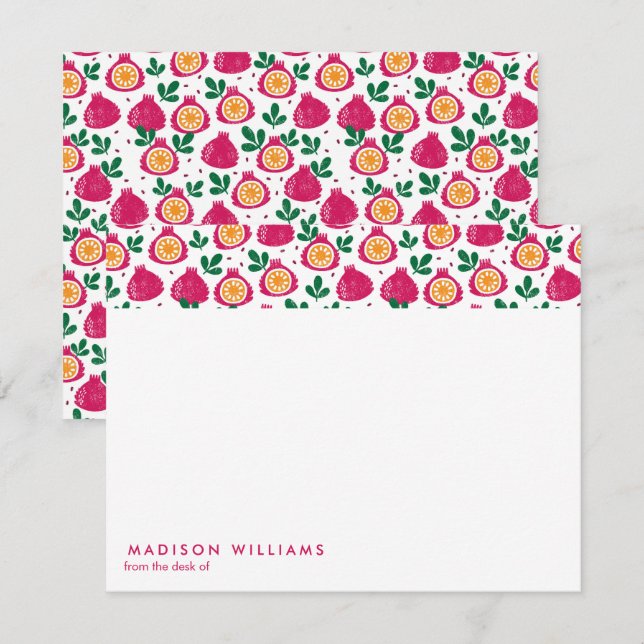 Frucht Stilvolle moderne moderne Note Card Mitteilungskarte (Vorne/Hinten)