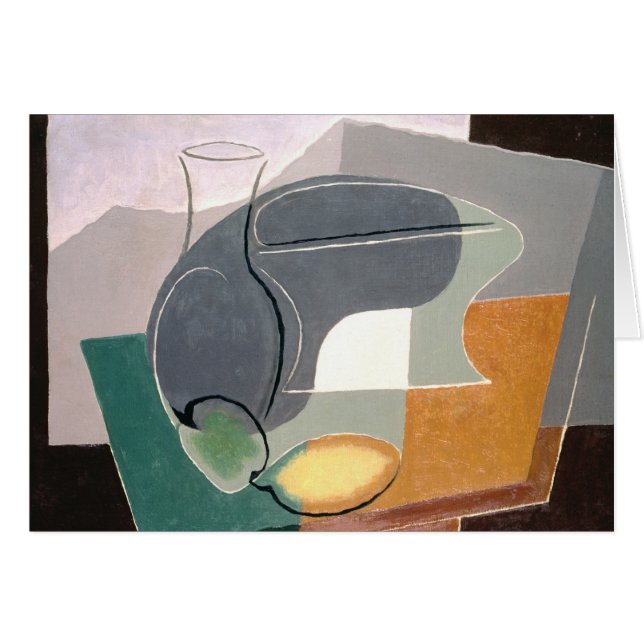 Frucht-Teller und Carafe, 1927 (Vorderseite (Horizontal))