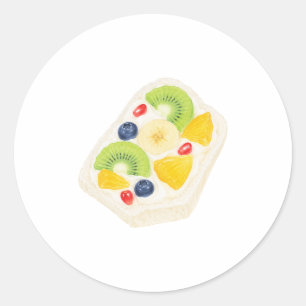 Frucht-Toast-Creme-Käse-Kiwi-Blaubeer-Frühstück Runder Aufkleber