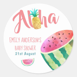 Frucht Tropical Baby Shower Stickers Melon ALOHA