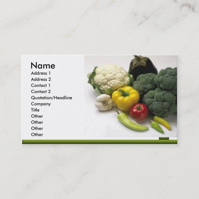Frucht u. Gemüse Visitenkarte (Vorderseite)