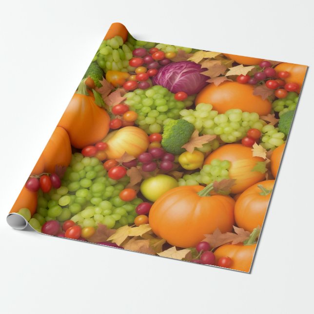 Frucht und Gemüse, wiederholt Geschenkpapier (Ungerollt)