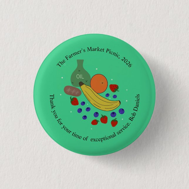 Frucht- und Öl-Rundbutton Button (Vorderseite)