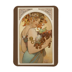 Frucht von Alphonse Mucha, Vintager Jugendstil Magnet