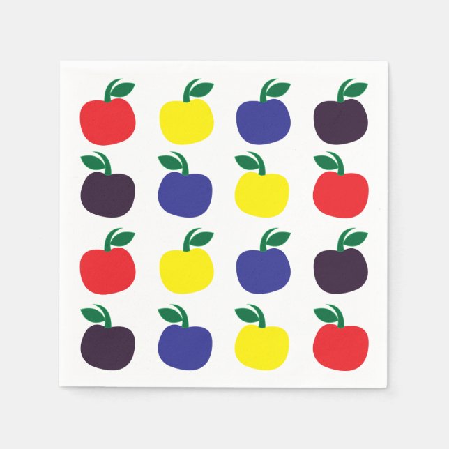 Frucht von farbenfrohen Äpfeln Serviette (Vorderseite)