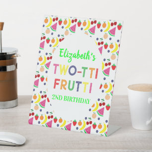 Frucht Zwei-tti Frutti 2. Geburtstag Sockelschild