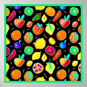 Fruchtbare Neon-Visionen Design Poster