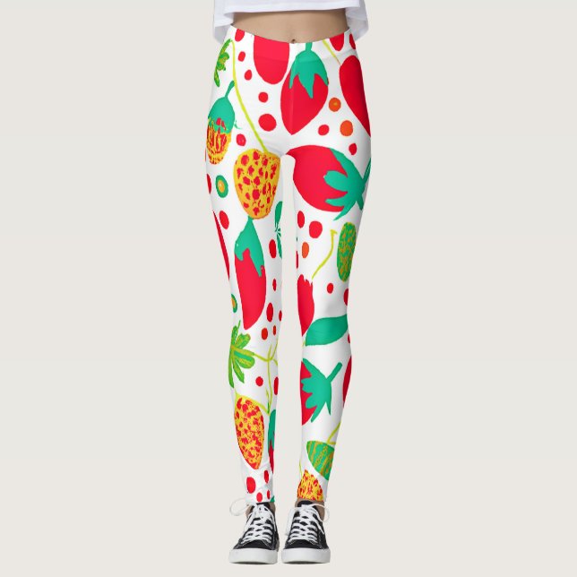 Fruchtbare Palette Vivid Muster Leggings (Vorderseite)