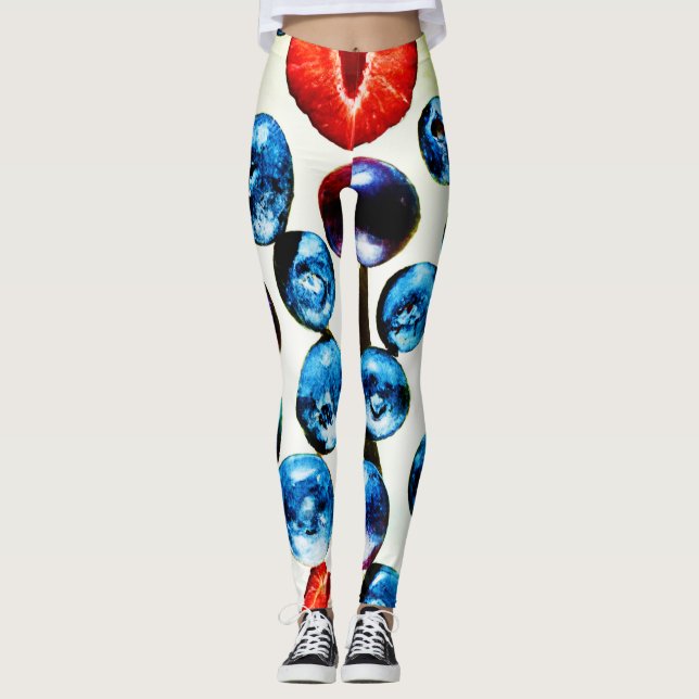 Fruchtbares, lebendiges Muster Leggings (Vorderseite)