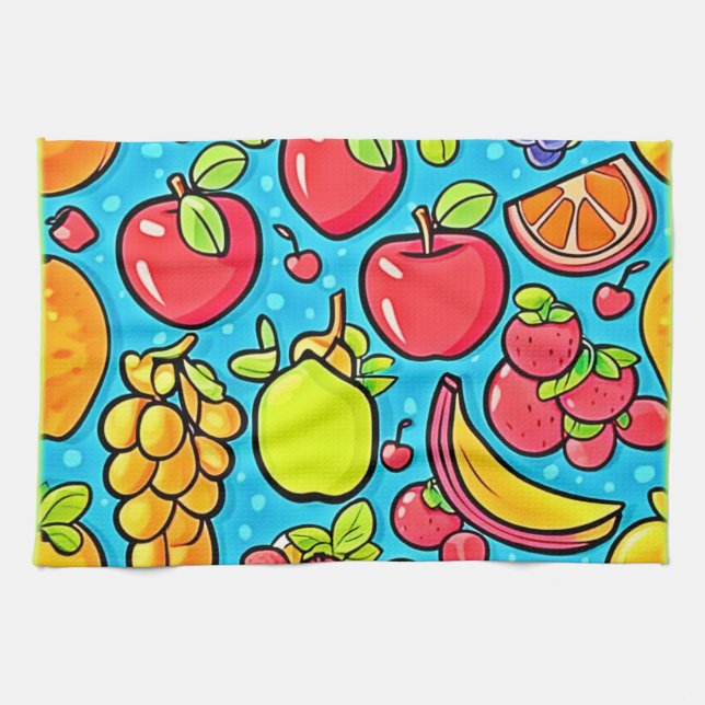 Fruchtbares Musterdesign Geschirrtuch (Horizontal)