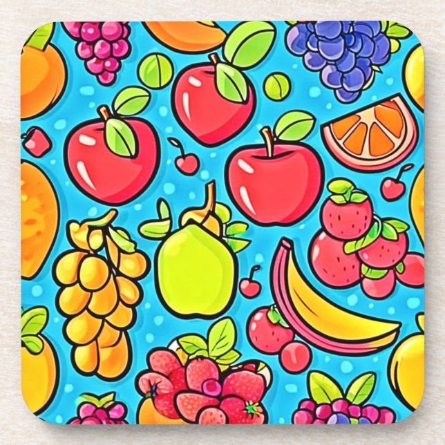 Fruchtbares Musterdesign Getränkeuntersetzer (Vorderseite)
