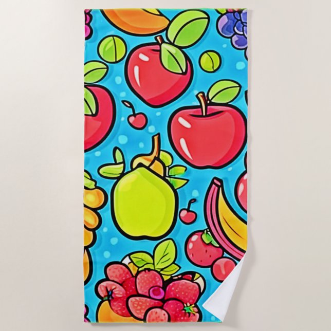 Fruchtbares Musterdesign Strandtuch (Vorderseite)