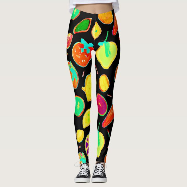 Fruchtbares Neon Visions Design Leggings (Vorderseite)