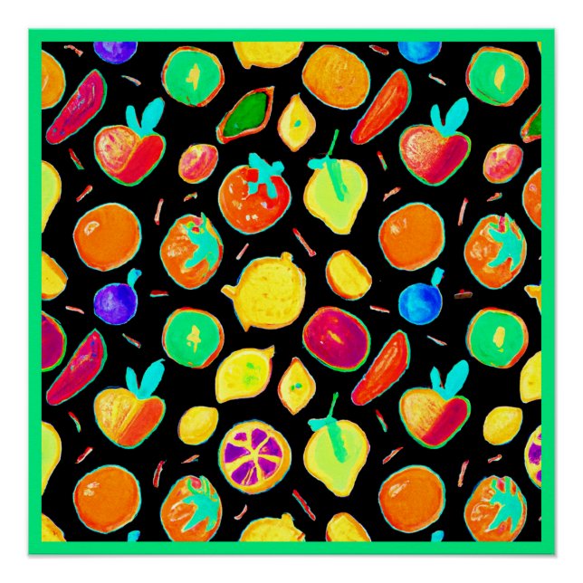 Fruchtbares Neon Visions Design Poster (Vorderseite)