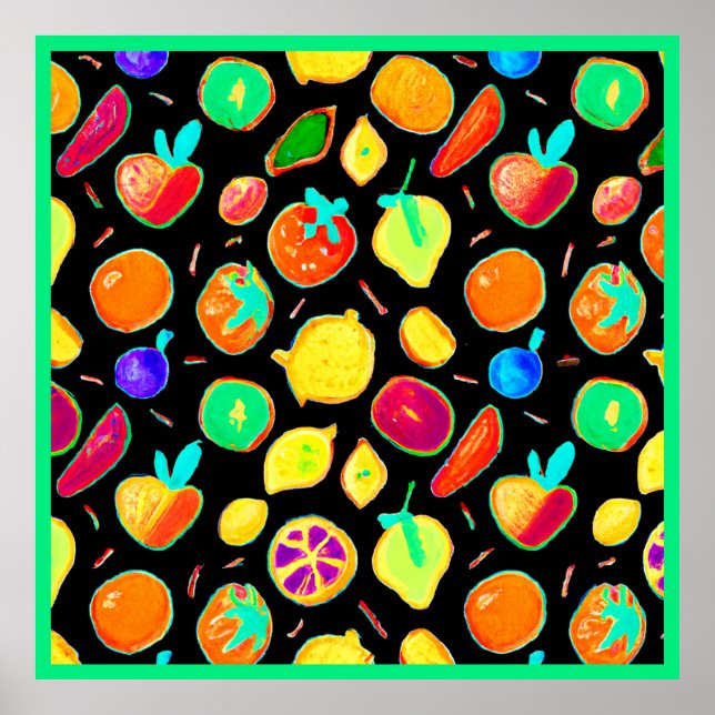 Fruchtbares Neon Visions Design Poster (Vorne)