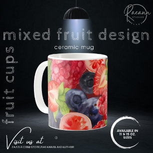 Fruchtbecher - Keramikbecher mit gemischtem Frücht Kaffeetasse
