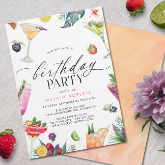 Fruchtcocktail-Party | Niedlicher Sommer Erwachsen Einladung