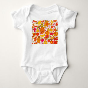 Fruchtdoodles: Vintages Sommermuster. Baby Strampler