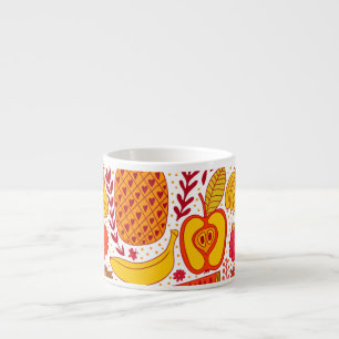 Fruchtdoodles: Vintages Sommermuster. Espressotasse