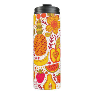 Fruchtdoodles: Vintages Sommermuster. Thermosbecher