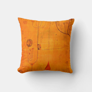 Früchte auf Rot, abstrakte Kunst von Paul Klee, Kissen