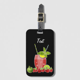 Früchte-Cocktail Erdbeere Apfel Zitrone Limette Re Gepäckanhänger