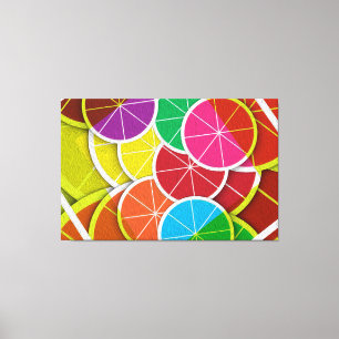 Früchte der Lemon farbigen Leinwand