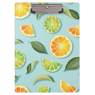 Früchte der Orangen und Limes Fruchtklappe Klemmbrett