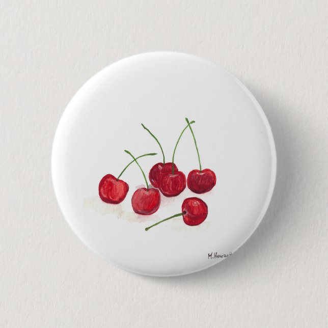 Früchte der Rotkirsche Button (Vorderseite)