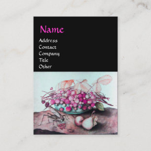 FRÜCHTE DER SAISON /STRAWBERRIES, PINKschwarz Visitenkarte