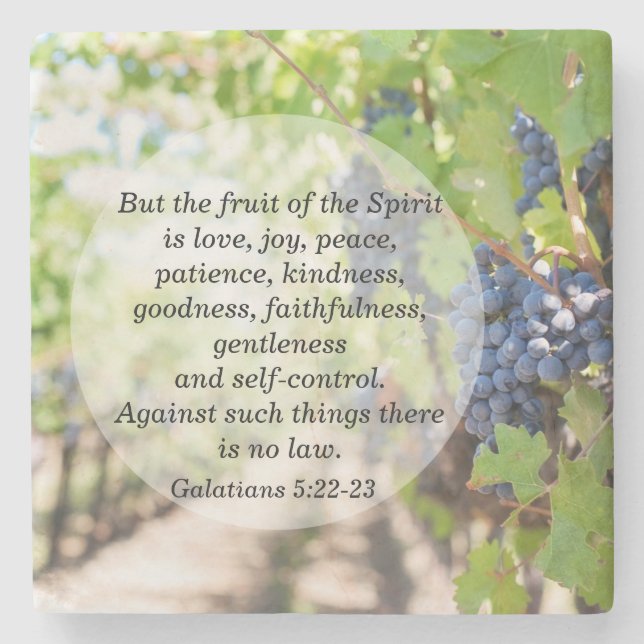 Früchte des Geistes Galatians 5:22-23 Marmor Steinuntersetzer (Vorderseite)