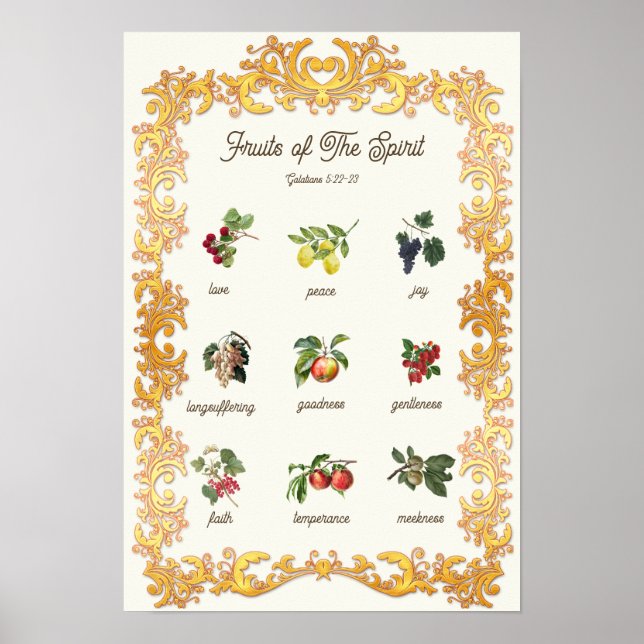 Früchte des Geistes Galatians Bible Verse Poster (Vorne)