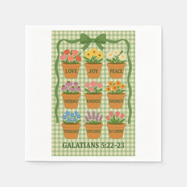 Früchte des Geistes Grün Serviette (Vorderseite)