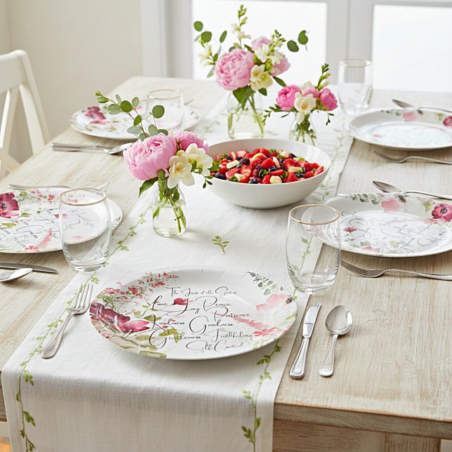 Früchte des Geistes, rosa Blüte Pappteller (Von Creator hochgeladen)