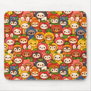 Früchte-Freunde-Parade Niedliche Tier Chibi Mousepad
