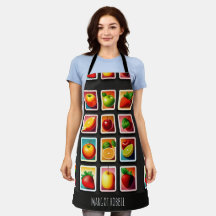 Früchte in quadratischer Box Rotes Grünes Muster