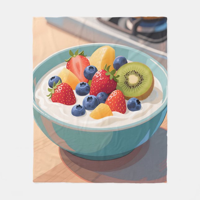 Früchte-Joghurt-Schale Fleecedecke (Vorderseite)