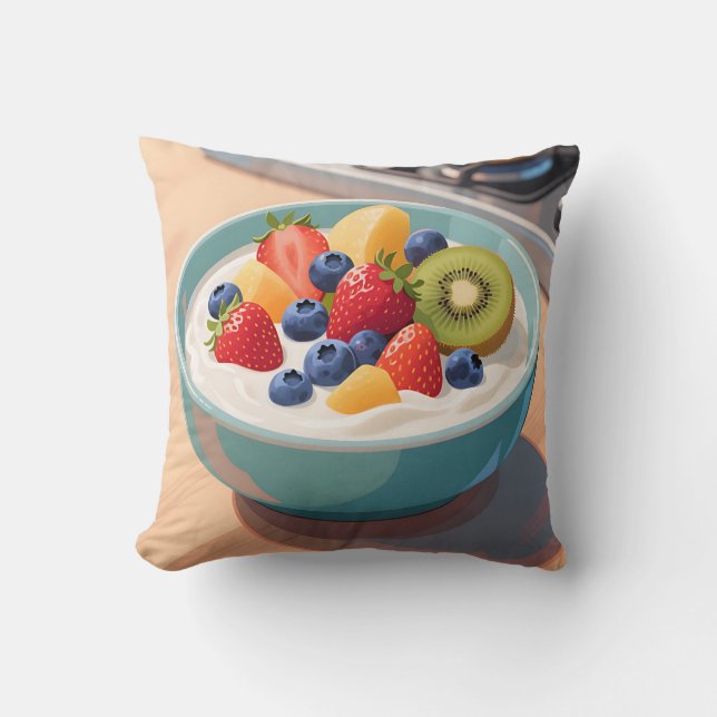 Früchte-Joghurt-Schale Kissen (Vorderseite)