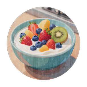 Früchte-Joghurt-Schale Schneidebrett