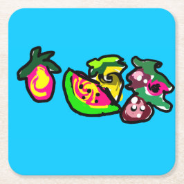 Früchte Kunst Spaß  Rechteckiger Pappuntersetzer