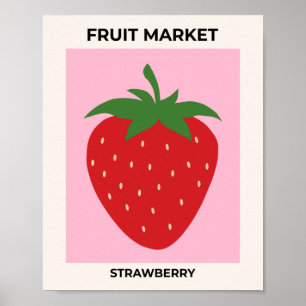 Früchte Markt Pinke Erdbeere Lebensmittel Kunst Mo Poster