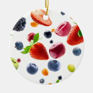 Früchte-Mix Keramik Ornament