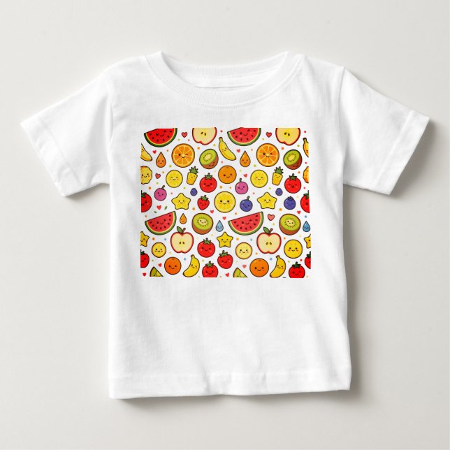 Früchte Musterdesign Baby T-shirt (Vorderseite)