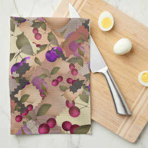 Früchte, Patchwork, Beeren , Birne , Kirsche , Pfl Geschirrtuch