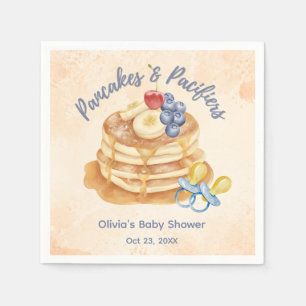 Früchte-Pfannkuchen & Schnuller Gingham-Baby-Party Serviette
